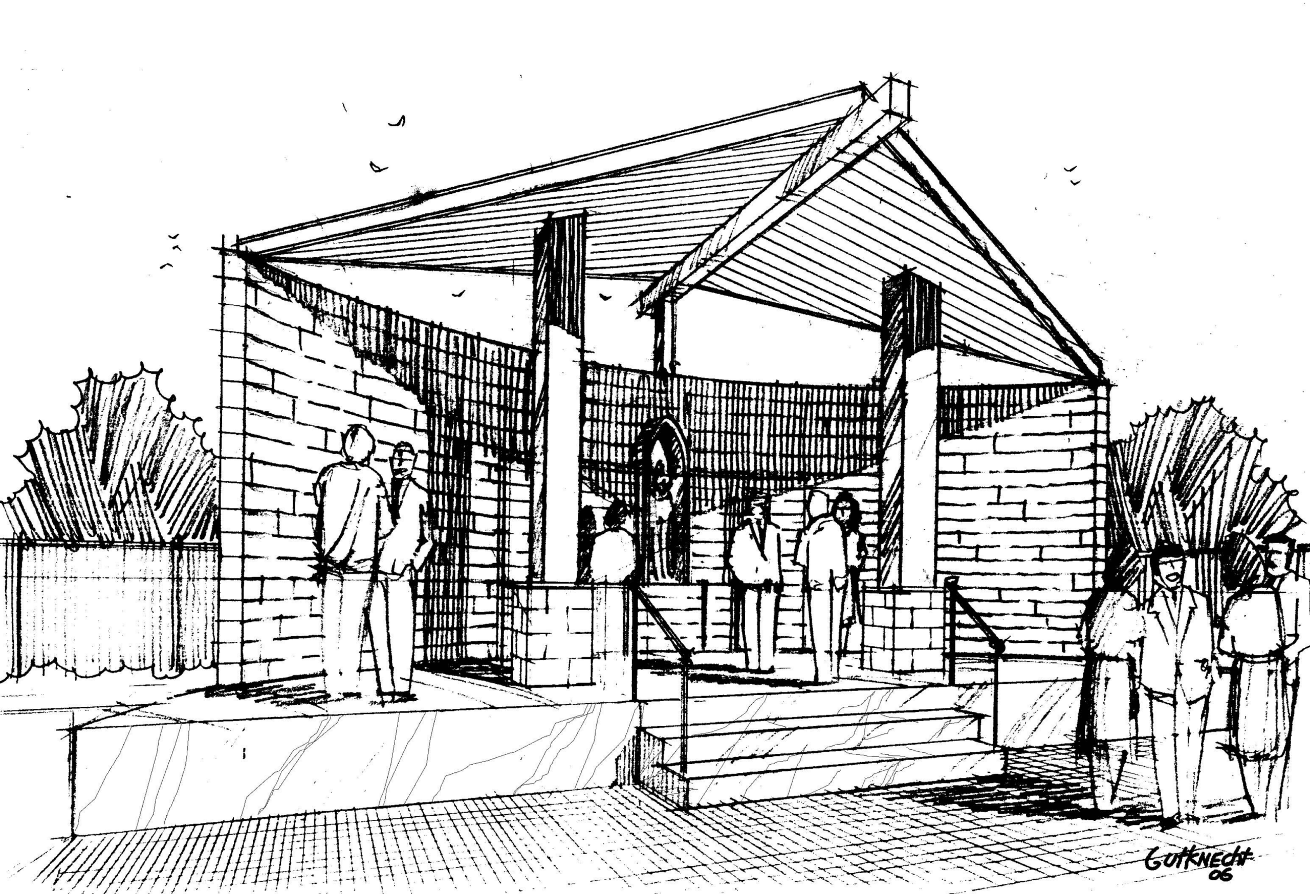 Maronite Heritage Shrine architectural sketch